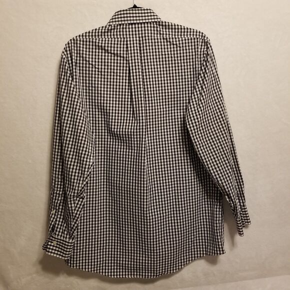 Brooks Brothers 346 Shirt Men 16-2/3 Slim Fit Black Gingham Check Non-Iron - Picture 9 of 10